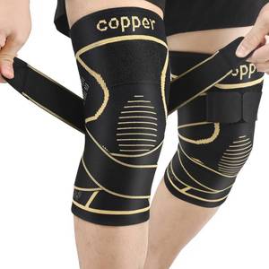 lot 4223 image: JHVW Copper Knee Brace for Women and Men(2 pack)-Knee Compression Sleeve with Straps,Knee Braces for Knee Pain,Knee Support for Arthritis