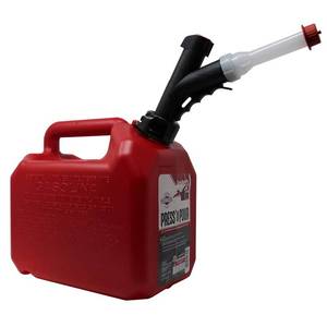 lot 5476 image: Garage Boss Press N Pour Gas Can  2 gallon  Red  SKU GB320