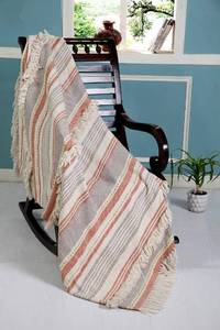 lot 5503 image: LR Home 50x60 Inch Soft Hand-Woven Farmhouse Throw Blanket - Perfect for Bed, Sofa, Couch, and Living Room Decor - Warm blankets for winter - Striped Fall Blanket - Christmas Gift - RustGray