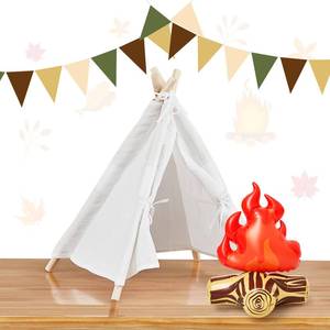 lot 5524 image: Sonwyoung Camping Themed Party Decorations, Kids Tent Party Centerpiece with Inflatable Fake Campfire Camping Themed Party Decorations Camping Party Supplies for Baby Shower Indoor Outdoor Decor