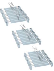 lot 5528 image: Lamitocs Skirt Hangers, Pants Hangers with Clips��360 ° Swivel Hooks Space Saving Hangers for Pants, Skirts, Clothes, Jeans (30 Pack, Light Blue)