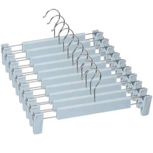 lot 5531 image: Lamitocs Skirt Hangers��Pants Hangers with Clips��360 ° Swivel Hooks Space Saving Hangers for Pants, Skirts, Clothes, Jeans (10Pack, Light Blue)