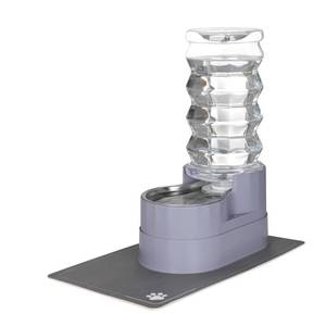 lot 5540 image: RIZZARI 8L Raised Automatic Pet Waterer, Gravity fed Stainless Steel Waterer, 100% BPA Free, Large Capacity Feeder for Cats and Medium to Large Dogs (Gray,8L)