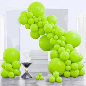 lot 6002 image: PartyWoo Lime Green Balloons, 140 pcs Lime Balloons Different Sizes Pack of 18 Inch 12 Inch 10 Inch 5 Inch Yellowish Green Balloons for Balloon Garland or Balloon Arch as Party Decorations, Green-Y6