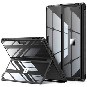 lot 6021 image: INFILAND Surface Pro 11109 Case, Crystal Clear Multi-Angle Shockproof for Microsoft Surface Pro 11th Edition AI 2024, Work with Surface Pro Signature Keyboard & Slim Pen 2, Mysterious Black