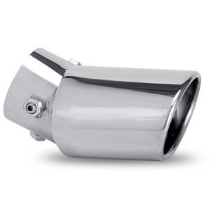 lot 6034 image: Dsycar Universal 1.5-2.25 Inch Adjustable Inlet Exhaust Tips, Bolt-On Design Chrome Plated Stainless Steel Exhaust Tailpipe Tips (Silver Curved)
