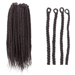 lot 6036 image: BOHOBABE Box Braids Crochet Hair 10 Inch 8 Packs Prelooped, Short Brown Crochet Box Braiding Hair (4#)
