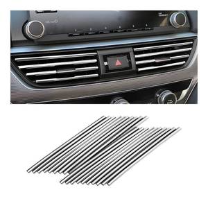 lot 6037 image: 20 Pieces Car Air Conditioner Decoration Strip for Vent Outlet, Universal Waterproof Bendable Air Vent Outlet Trim Decoration, Suitable for Most Air Vent Outlet, Car Interior Accessories (Silver)