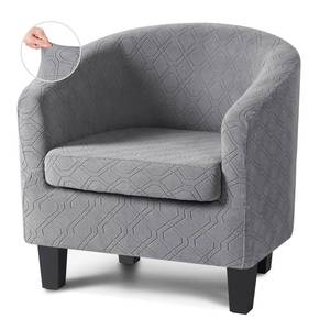 lot 6056 image: VANSOFY Club Chair Slipcover 2 Piece Stretch Barrel Chair Covers Jacquard Tub Chair Slipcovers Soft Armchair Sofa Cover Couch Furniture Protector��1 Pack,Light Gray��