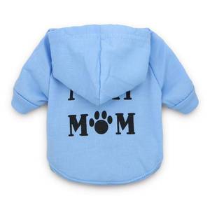lot 6063 image: DroolingDog Dog Clothes I Love My Mom Hoodie Puppy Shirts for Small Dogs, Large, Blue