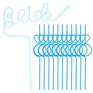 lot 6101 image: Bachelorette Party Decorations Straws Set 12 Pcs, Vulgbunee Bride Party Supplies,11 Diamond Ring (Pink) and 1 Bride Straw (White)
