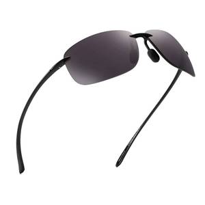 lot 6108 image: JIM HALO Sport Sunglasses for Men Women TR90 Rimless Frame for Running Fishing Cycling Driving Grey