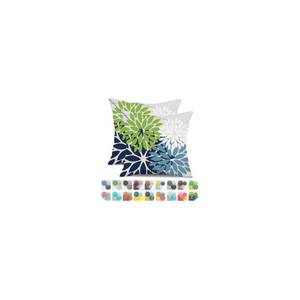 lot 6149 image: DFXSZ Outdoor Throw Pillow Covers 18x18 Inch Set of 2 Waterproof Spring Summer Geometric Elegant Blue Green Outdoor Pillow Covers for Patio Funiture Garden Couch 158Y18