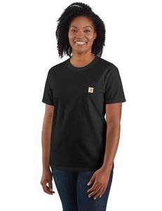 lot 6166 image: CarharttwomensLoose Fit Heavyweight Short-Sleeve Pocket T-ShirtblackMedium