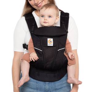 lot 7586 image: Ergobaby All Carry Positions Breathable Mesh Baby Carrier with Enhanced Lumbar Support & Airflow (7-45 Lb), Omni Breeze, Onyx Black