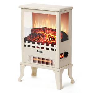 lot 7591 image: 19 1500W Infrared Electric Fireplace Stove, 3-Sided View, Realistic Flame, Overheat Protection, CSA Certified - for Small Spaces