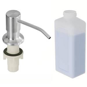 lot 8039 image: Soap Dispenser for Kitchen Sink, Brushed Nickel Built in Sink Soap Dispenser, Stainless Steel Kitchen Soap Pump Head with 17oz Bottle