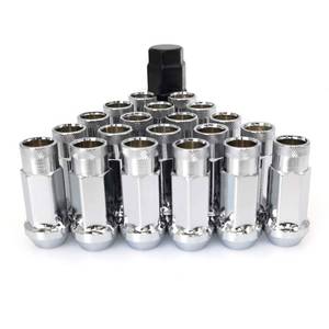 lot 8306 image: SOROPARTS Chrome Lug Nuts M12x1.5 Open End Wheel Nuts,Taper Acorn Seat, Forged Locknut Racing Nut 20 Set 2 Pieces Total 22 Pieces and 1 Nut Socket Key (Silver M12 x P1.5)