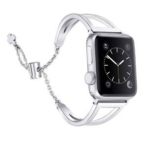 lot 8311 image: Secbolt Stainless Steel Bands Compatible with Apple Watch Band 38mm 40mm 41mm 42mm iWatch Series 109SE87654321, Dressy Metal Bangle Bracelet Women, Silver