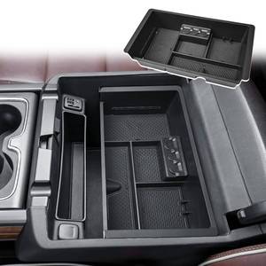 lot 8325 image: Center Console Organizer Tray Compatible with 2014-2018 Chevy SilveradoGMC Sierra 1500 and 2015-2019 2500HD3500HD Accessories & 2015-2020 TahoeSuburbanYukonYukon XL, Armrest Storage Box Black