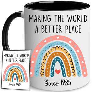 lot 8342 image: BSQUIELE 90th Birthday Gifts For Women Men - 1935 Birthday Gift For Woman - 90 Year Old Birthday Gifts For Women - Gift Ideas For 90 Year Old Female - 90th Birthday Decorations - Since 1935 Coffee Mug