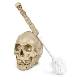 lot 9354 image: Toilet Brush and Holder Set for Bathroom,Skullduggery Skeleton Gothic Bathroom Decor Toilet Bowl Brush Set,Space Saving for Storage, Drip-Proof, Easy to Assemble, Deep Cleaning