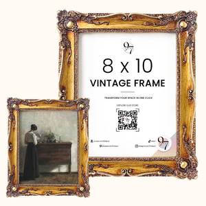 lot 9359 image: 97 Decor Vintage 8x10 Picture Frame Gold - Rustic 8x10 Gold Frame, Ornate Golden Picture Frame 8 x 10, Antique Golden 8 x 10 Frames, Victorian 8 By 10 Frames For Wall Hanging