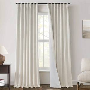 lot 9363 image: PANELSBURG Black Out Curtains 84 Inch Long Floor to Ceiling Cream Blackout Curtains 84 Inches Long Spring Light Blocking Drapes Minimalist Thermal Curtains for Light Sleepers