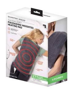 lot 9376 image: Calming Heat Massaging Weighted Heating Pad by Sharper Image- Electric Heating Pad with Massaging Vibrations, Auto-Off,12 Settings- 3 Heat, 9 Massage- 27 Relaxing Combinations, 12�� x 24��, 4lbs