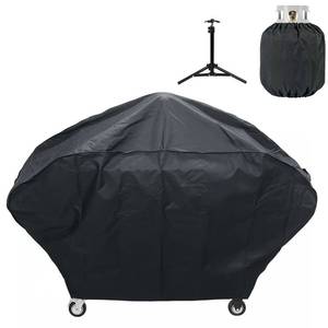 lot 9392 image: WOMACO 36 inch Griddle Cover for Blackstone, Waterproof 4 Burner Flat Top Gas Grill Cover for Blackstone Camp Chef 36 Griddle with Support Pole & 20lb Tank Cover (Black)
