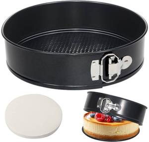 lot 9394 image: Tellshun 8 Inch Non-stick Springform Pan with 50 Pcs Parchment Paper Cheesecake Pan with Removable Bottom Baking Mold Round Leakproof