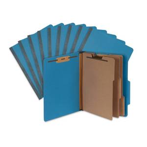 lot 10019 image: Blue Summit Supplies Dark Blue Classification Folders, 3 Dividers, Letter Size with 2 Inch Tyvek Expansions, Use for Organizing Medical Records & Client Files, Great as Lease Folders, 10 Pack