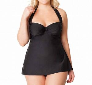 lot 10023 image: Smart & Sexy Womens Standard Convertible Underwire Tankini with Added Length, Black Hue, 38D
