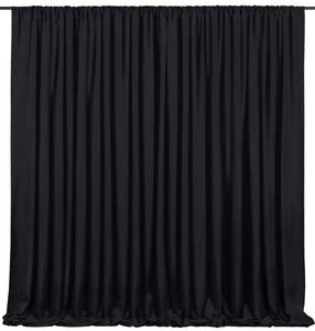 lot 10024 image: Black Backdrop Curtains 2 Panels 5ft x 10ft Polyester Photo Backdrop Drapes for Wedding Party Stage Birthday Decorations