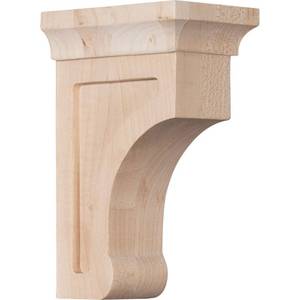 lot 10052 image: Ekena Millwork BKTW02X04X06GOMA Small Gomez Wood Wood Brackets, 2 12W x 4D x 6H , Maple