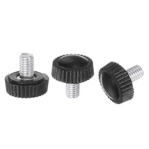 lot 10053 image: uxcell 30pcs M5 x 8mm Metric Male Thread Knurled Knobs, Thumb Screw Clamping Knobs Grip Plastic Handle Hand Knobs with Threaded Stud, Black