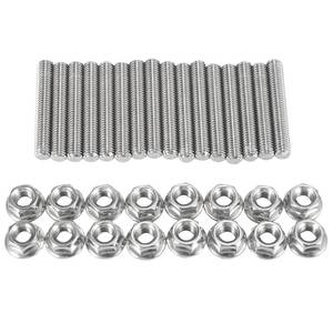 lot 10055 image: X AUTOHAUX 16pcs Stainless Steel Exhaust Manifold Bolt Stud Hardware for Ford 4.6 5.4 Liter V8 2 Manifolds
