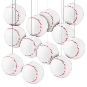 lot 10058 image: Chengu 12 Pcs Baseball Lanterns Baseball Birthday Party Decorations 8 Inch Hanging Paper Lanterns Decorations for Sports Team Party Supplies