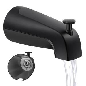lot 10064 image: Dreyoo Universal Bathroom Tub Spout Compatible with Westbrass E531D-1F-62, Fits 4 Inch Reach Wall Front Mount Tub Spout with Shower Diverter 12 IPS Inside Thread Bathtub Faucet(Matte Black)