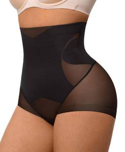 lot 10065 image: FeelinGirl Shapewear Tummy Control High Waist Shorts Underwear Butt Lifting Shapewear Body Shaper Briefs Black S