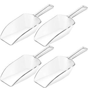 lot 10078 image: 4 Pcs HESTYA Large Clear Plastic Ice Scoops 9.25 inch Multi Purpose Acrylic Serving Scoops for Candy Buffet, Kitchen Food, Ice Cream, Coffee, Tea Jar, Flour, Wedding Desserts (7.8 Inch)