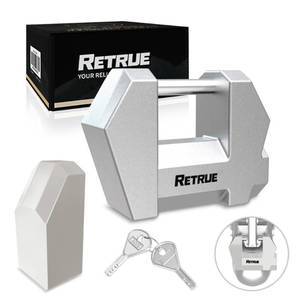 lot 10080 image: RETRUE Trailer Tongue Coupler Lock, Upgrade Trailer Cyberlock Extra Wide 1.2 Span, Dia 14, Heavy Duty Trailer Latch Lock for Wide Trailer Coupler, Tow Boat Accessories, RV Truck Cars, Silver