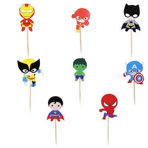 lot 10089 image: Confetti 24pc Cartoon Superhero Cupcake Topper for Kids Birthday Party Cake Decoration Supplies Super Heroes Cupcake Toppers Cupcake ToppersSuper Heroes Party SuppliesSuperheroes Inspired