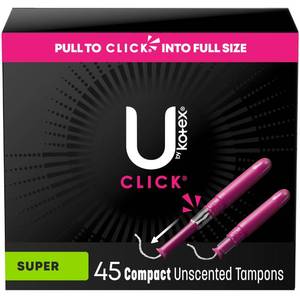 lot 10091 image: U by Kotex Tampons, Click Compact, Super Absorbency, Unscented, 45 Count