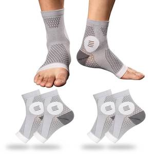 lot 10106 image: YIFVTFCK 2Pairs Neuropathy Socks for Women Men, Ankle Compression Sleeve,Diabetic Neuropathy Sock,Soothe Pain Relief Compression Socks for Plantar Fasciitis and Ankle Swelling Gray XL