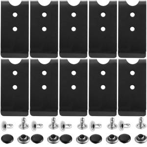 lot 10118 image: Frienda 10 Pcs Metal Belt Clip Buckle Spring Hook Belt Clip with 10 Pairs Rivets for Bag Leather DIY(Black)