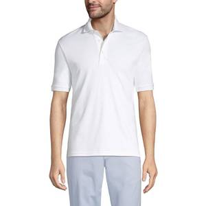 lot 10120 image: Lands End Mens Short Sleeve Supima Polo White Regular X-Large