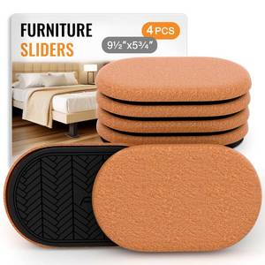 lot 10127 image: Felt Furniture Sliders for Hardwood Floors Large 4 PCS 9-12 Inch x 5-34 Inch Oval Reusable Furniture Slider with Extra Thick Design - Heavy-Duty Furniture Movers - Felt Sliders Effortless Moving