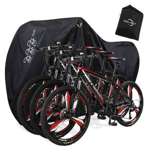 lot 10130 image: Aiskaer Bike Cover for 2-3 Bikes, Waterproof, Black, Polyester, Heavy Duty, Mountain, Road, Electric Bikes