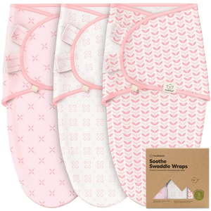 lot 10136 image: 3pk Soothe Baby Swaddle 0-3 Months, Organic Baby Swaddle Sleep Sacks, Newborn, Infant Swaddle Sack
